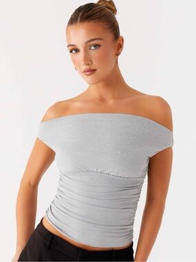 NWT Reva Off Shoulder Grey Top Peppermayo